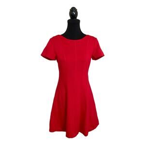 Banana Republic Dress Size 6 Red Party Cocktail Holiday Fit Flare Open Back EUC